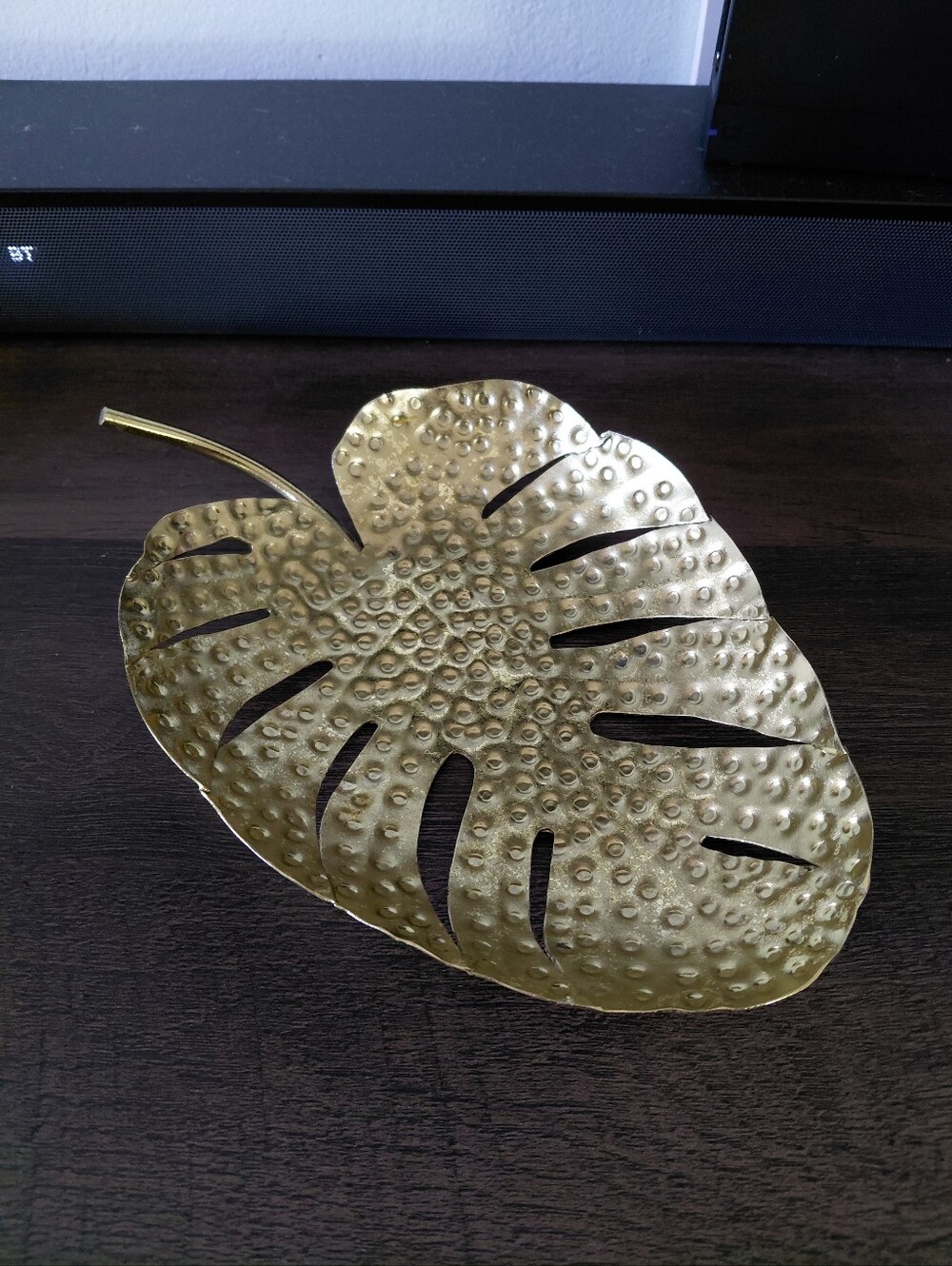 Anthropologie Leaf Brass Dish Hammered